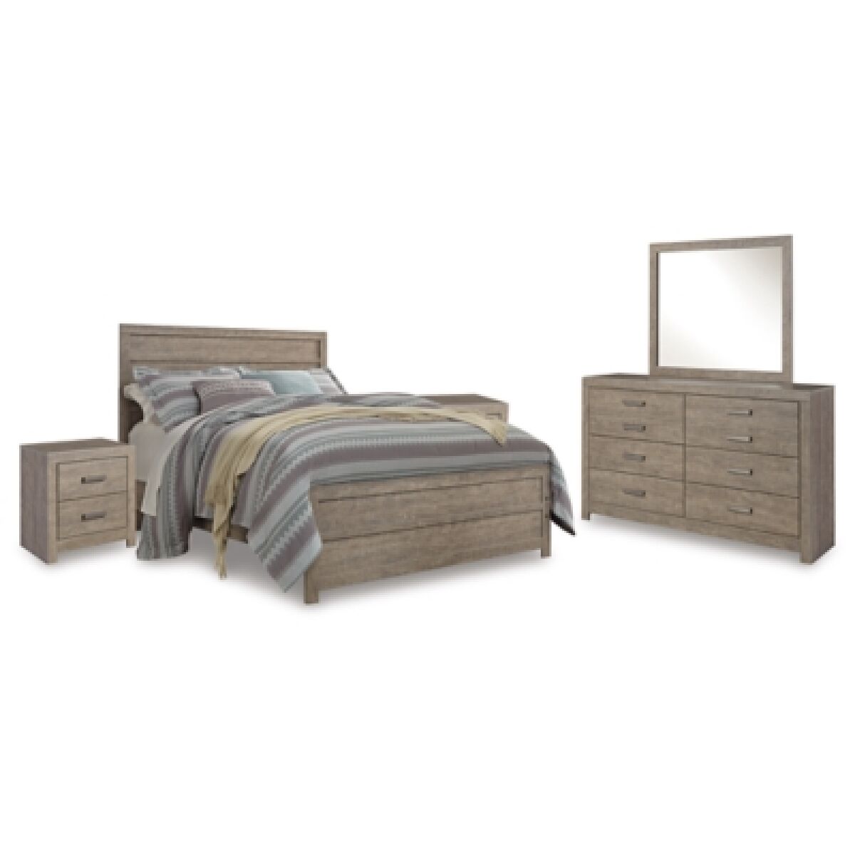 Culverbach Queen Bed with Mirrored Dresser and 2 Nightstand - Image 2