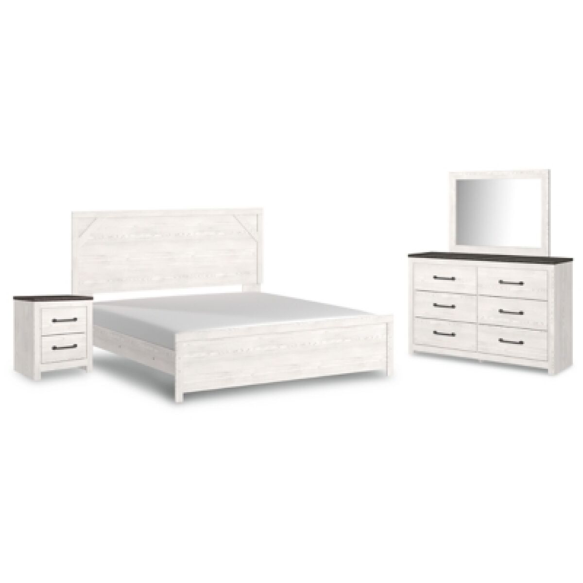 Gerridan King Panel Bed with Mirrored Dresser and Nightstand - Image 3