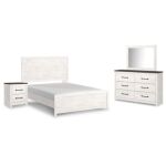 Gerridan Queen Bed with Mirrored Dresser and Nightstand