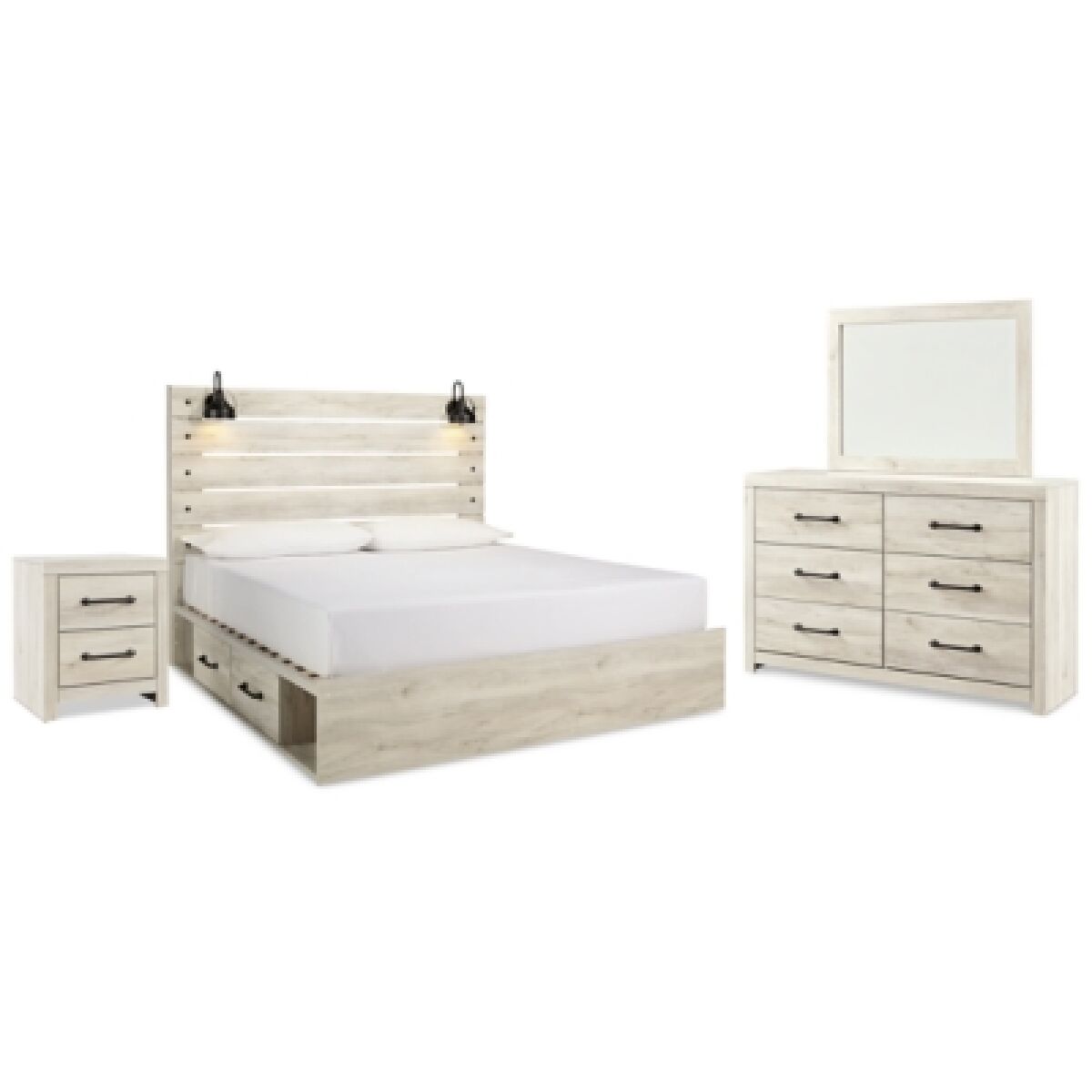 Cambeck King Panel Bed with Storage, Dresser, Mirror and Nightstand - Image 2