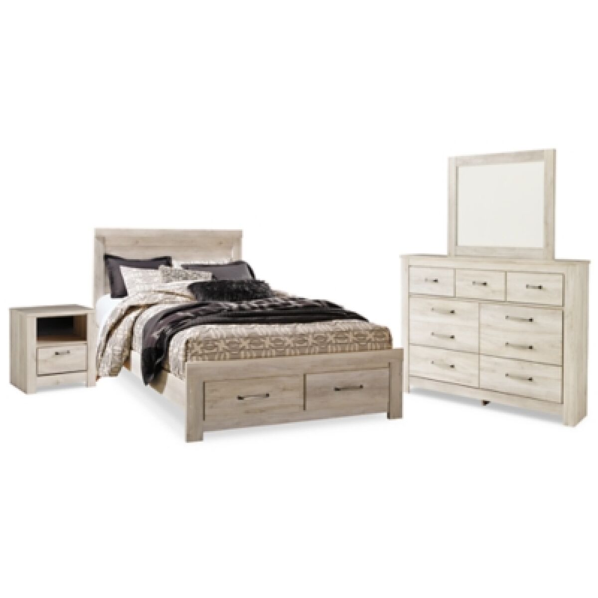 Bellaby Queen Panel Storage Bed, Dresser, Mirror and Nightstand - Image 2