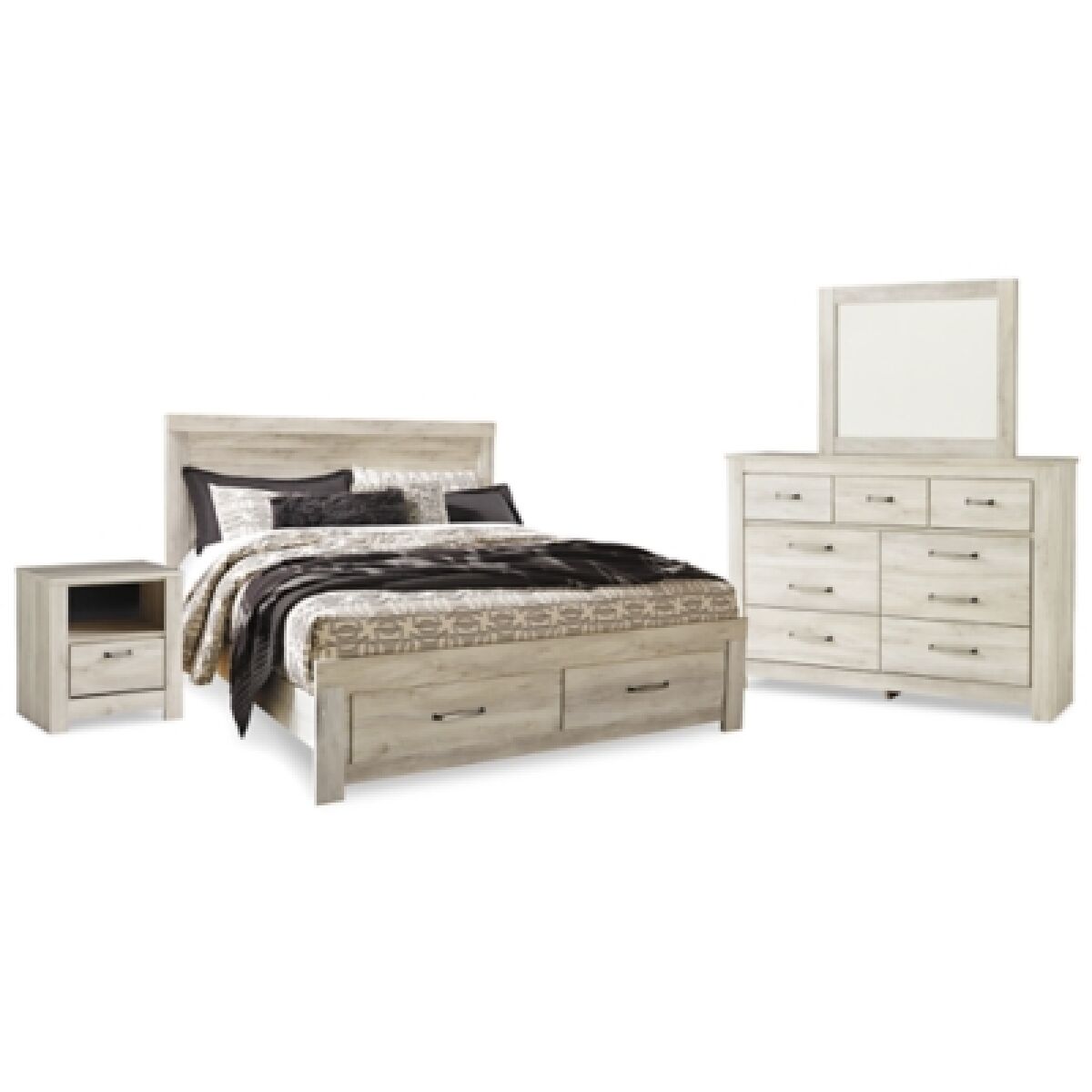 Bellaby King Panel Storage Bed, Dresser, Mirror and Nightstand - Image 2