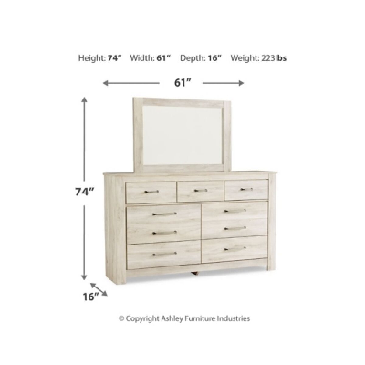 Bellaby King Panel Storage Bed, Dresser, Mirror and Nightstand - Image 8