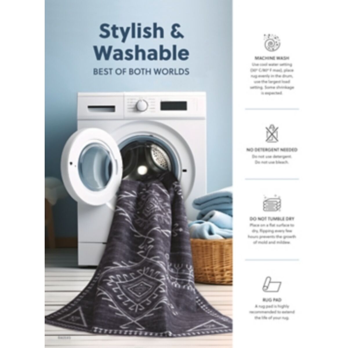 Arriston 5'3" x 7' Washable Rug - Image 6