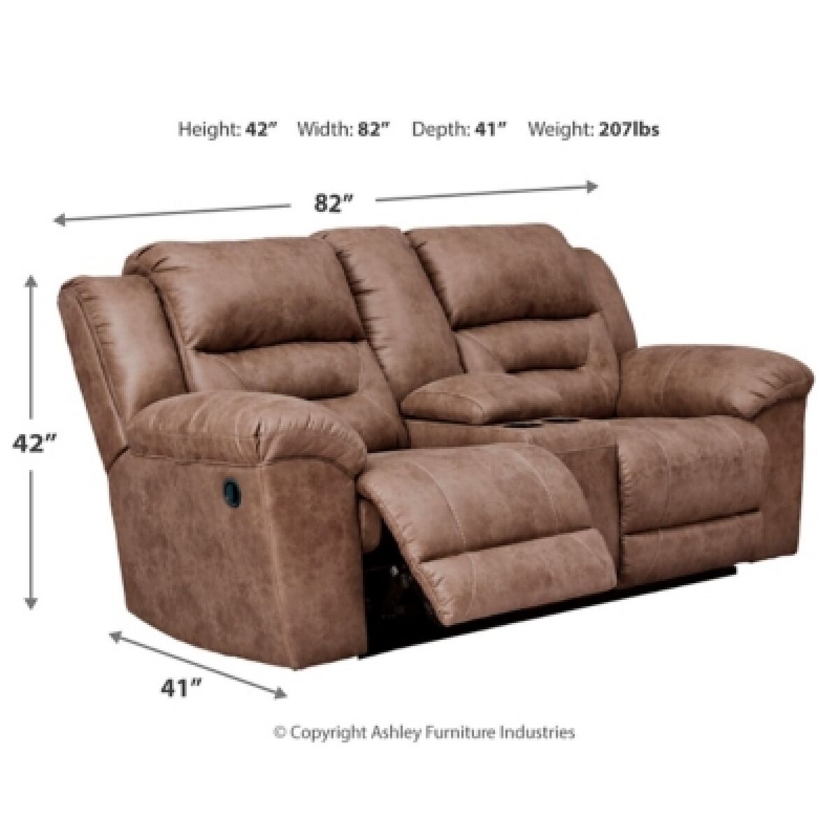 Stoneland Reclining Loveseat with Console - Image 7