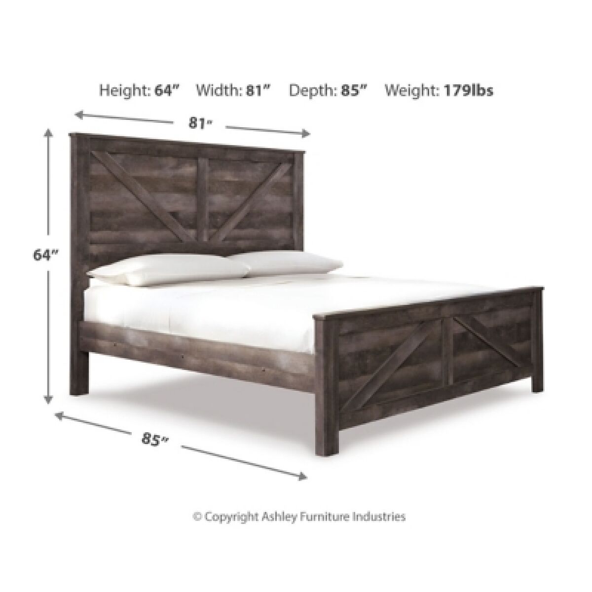 Wynnlow King Crossbuck Panel Bed - Image 5