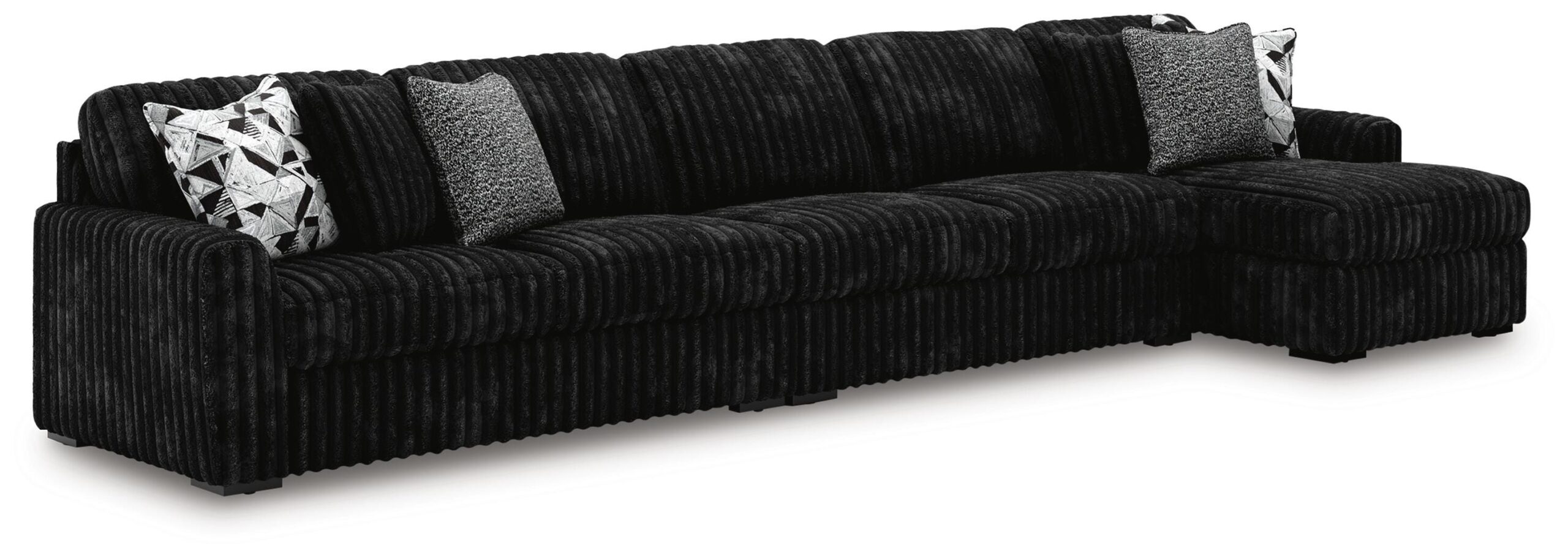 Midnight-Madness 3-Piece Sectional with Chaise – Deets Furniture