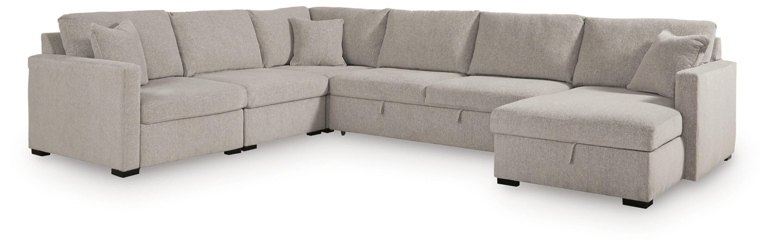 ModMax Luxe 5-Piece Sectional with Storage Chaise and Pop Up Sleeper