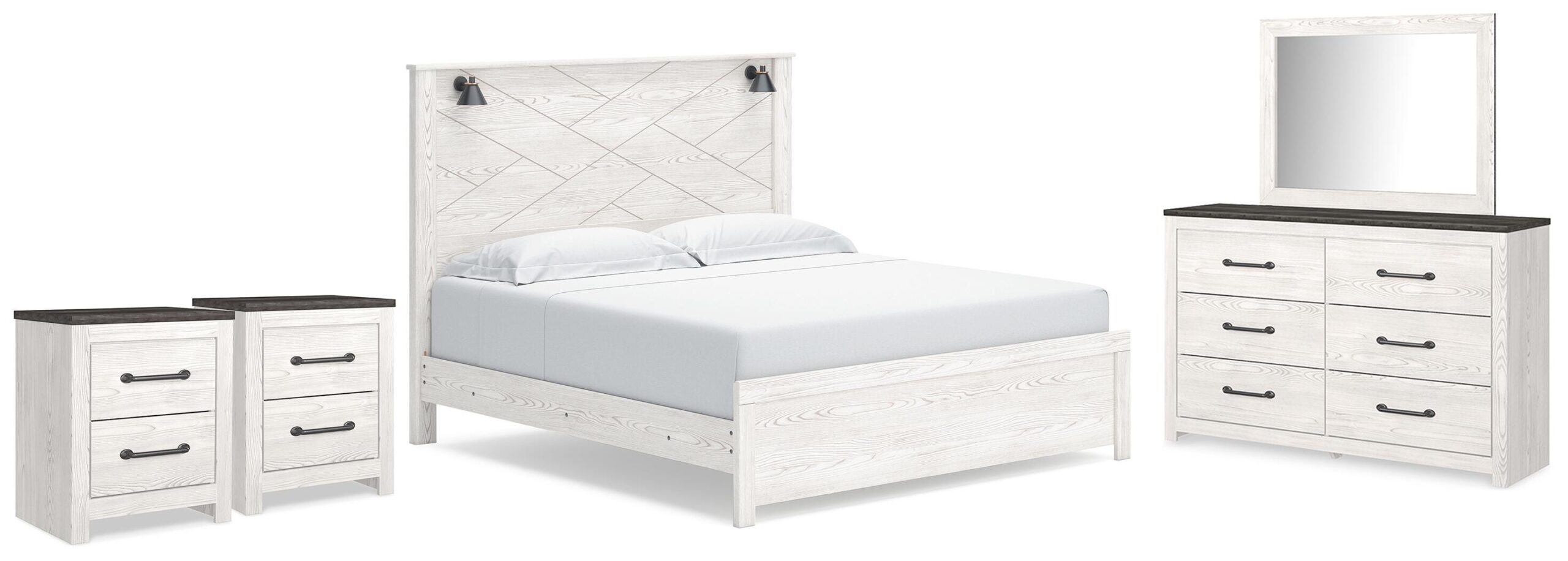 Gerridan King Panel Bed, Dresser, Mirror and 2 Nightstands