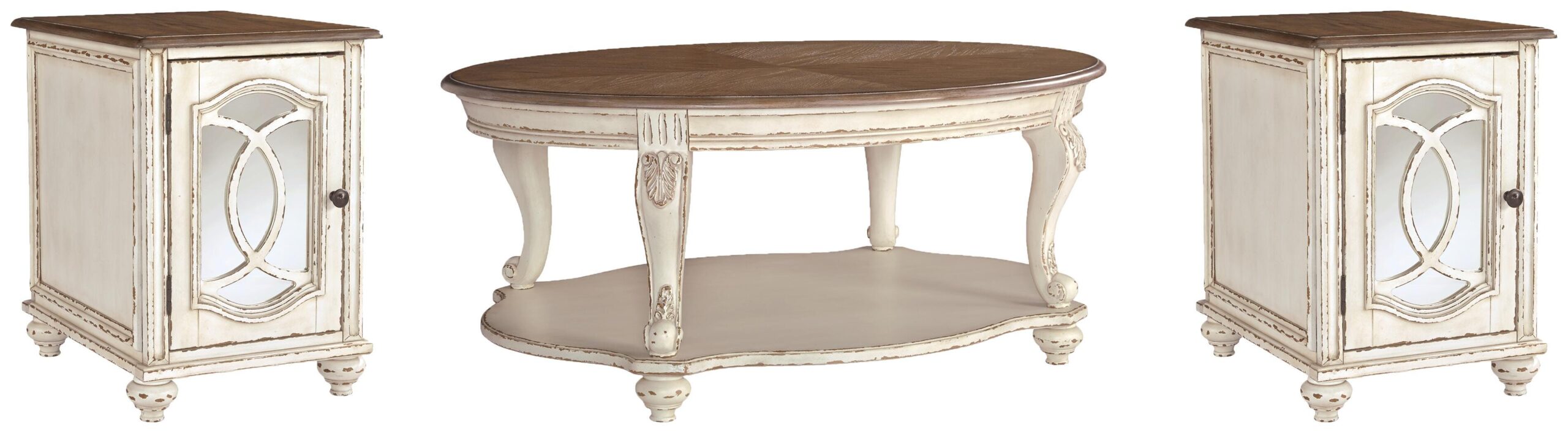 Realyn Coffee Table and 2 End Tables
