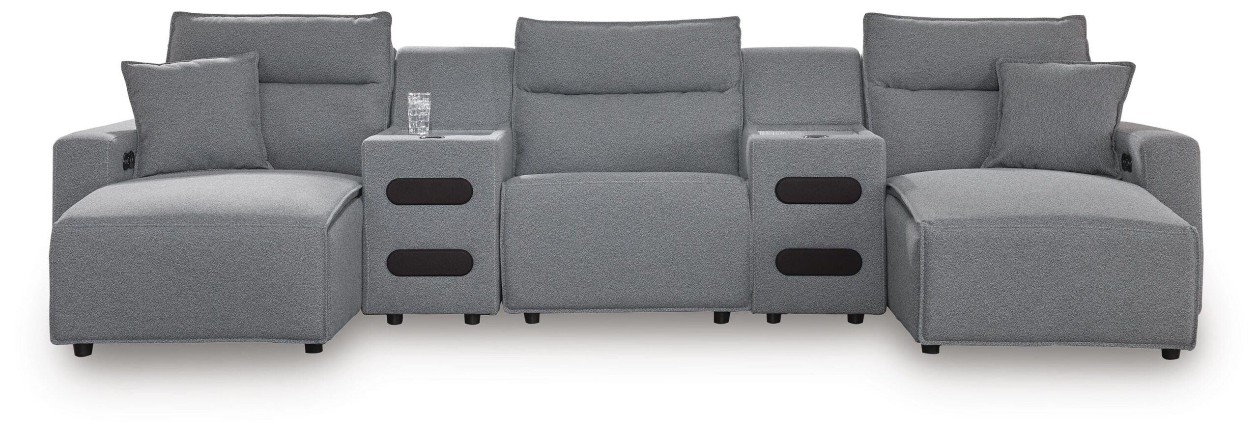 Modmax II 5-Piece Reclining Sectional with Double Chaise and Audio Consoles