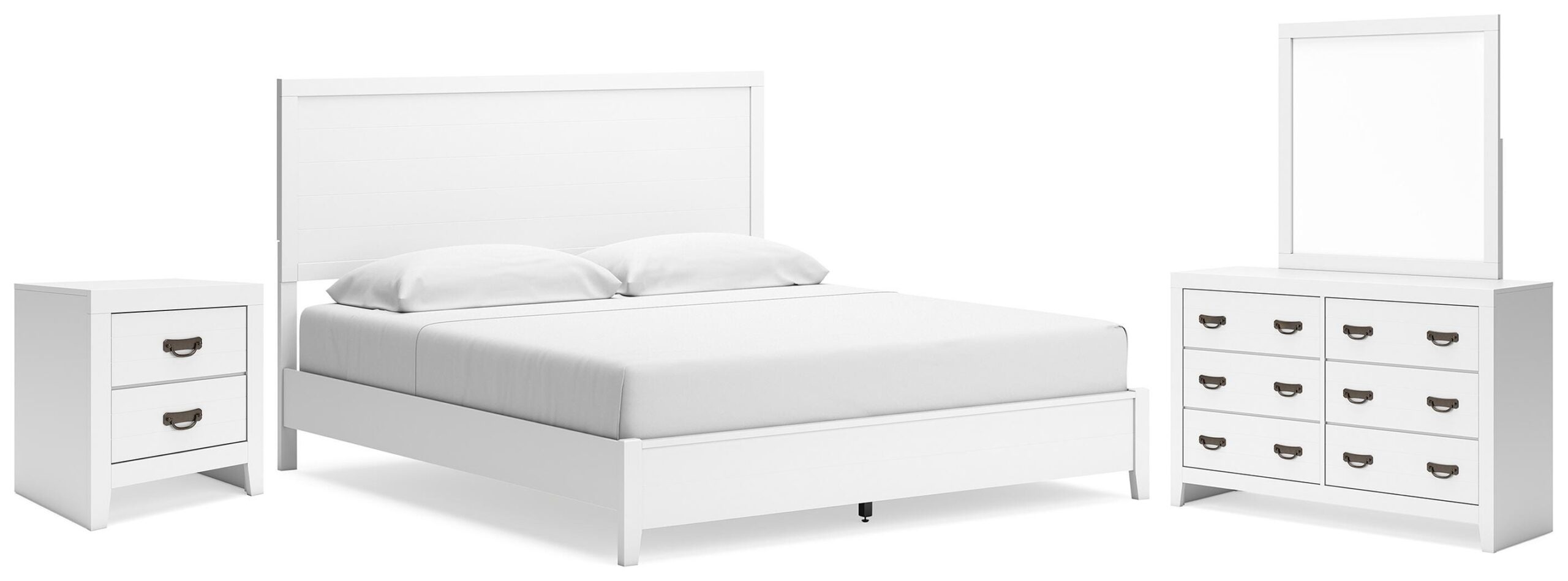 Binterglen King Panel Bed, Dresser, Mirror and Nightstand