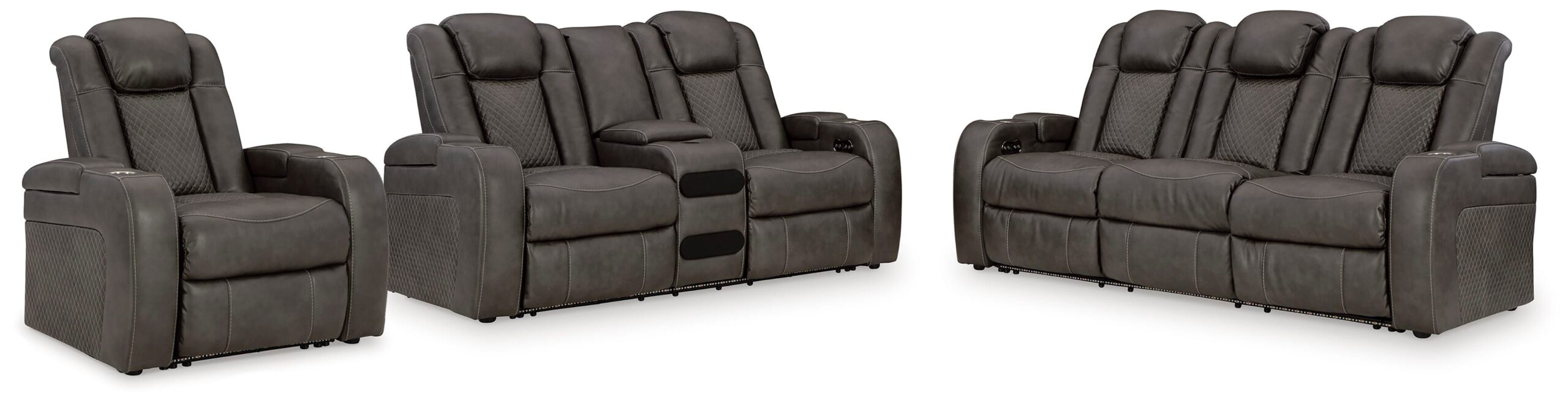 Fyne-Dyme Power Reclining Sofa, Loveseat and Recliner