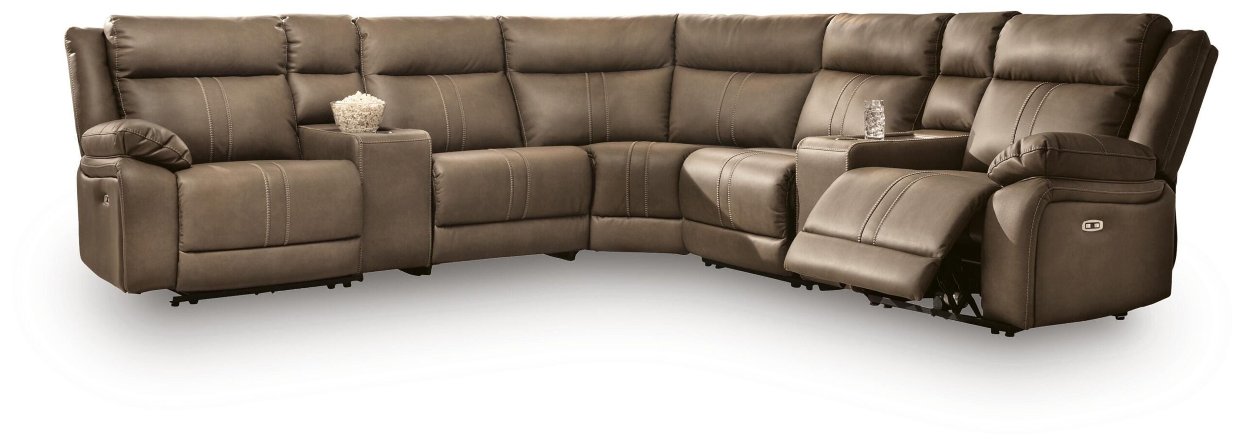 Max-Momentum 7-Piece Power Reclining Sectional with Audio Consoles