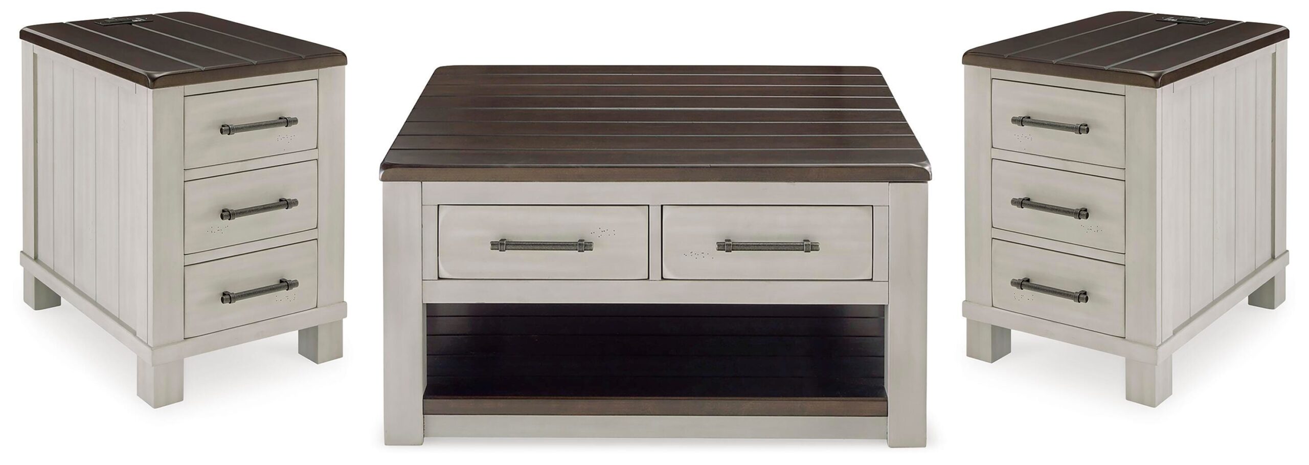 Darborn Lift-top Coffee Table and 2 Chairside End Tables
