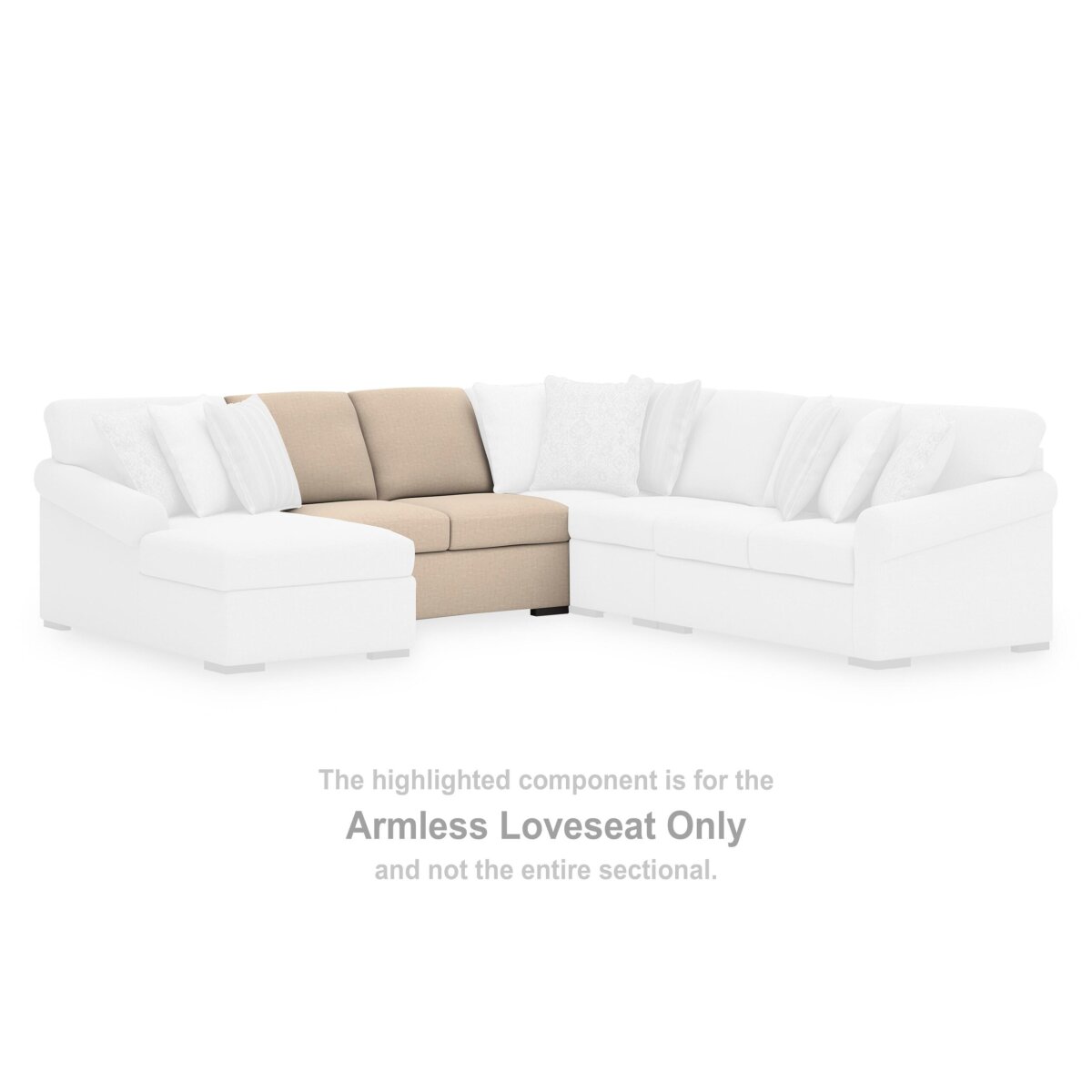 LadyMae Armless Loveseat - Image 3