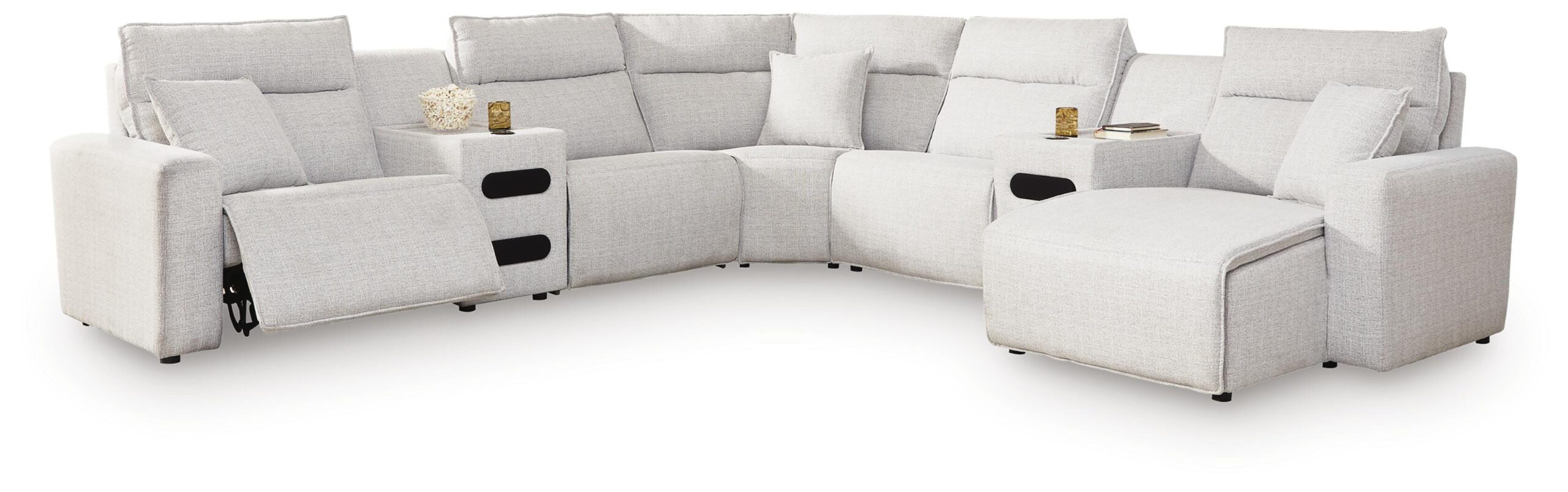 Modmax II 7-Piece Power Reclining Sectional with Chaise and Audio Consoles