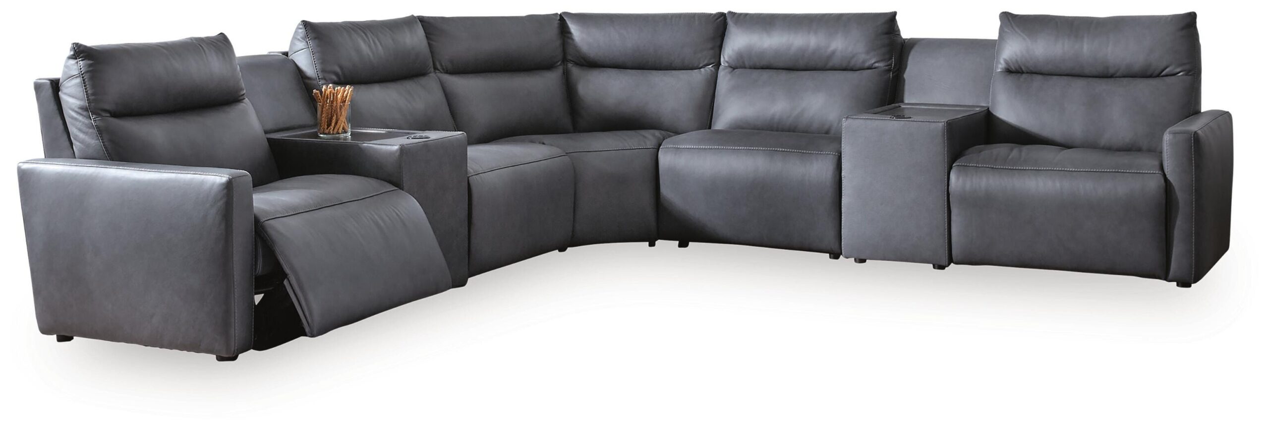 ModZ 7-Piece Power Reclining Sectional with Audio Consoles