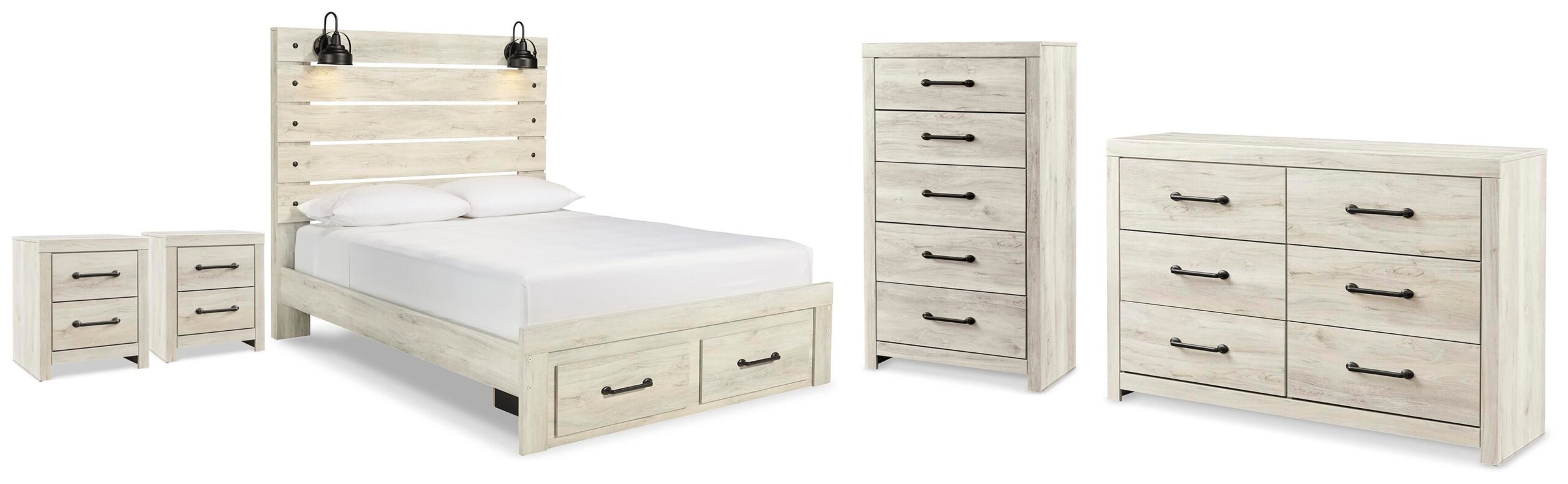 Cambeck Queen Panel Storage Bed, Dresser, Chest and 2 Nightstands
