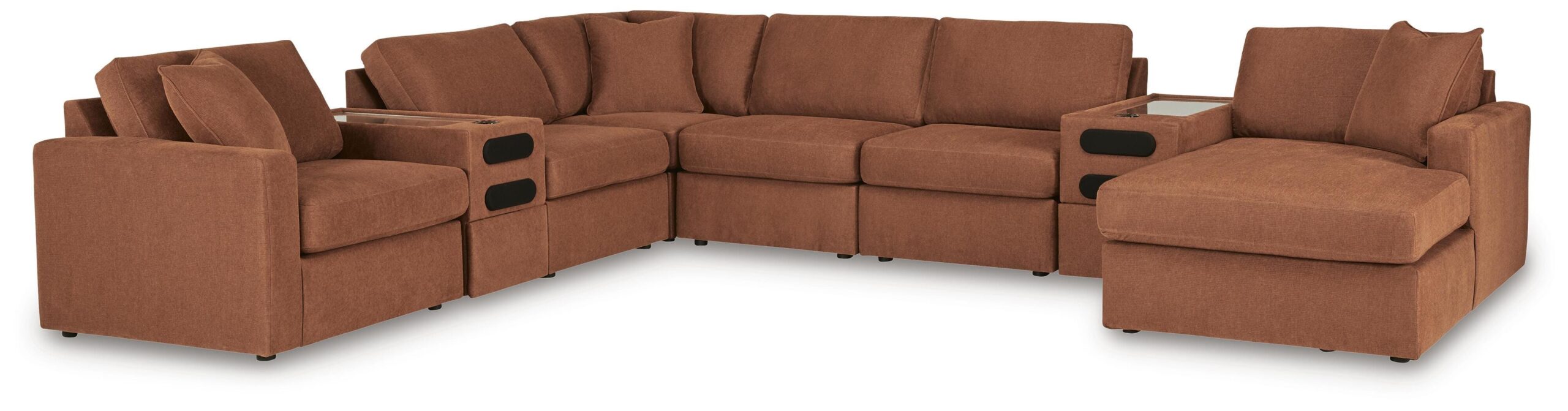 Modmax 8-Piece Sectional with Storage Chaise and Audio Consoles